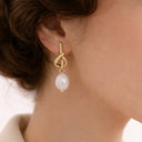 Twisted Knot Pearl Earrings