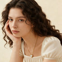 White Fritillaria Heart Pendant Necklace