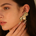 Half Petal Statement Stud Earrings