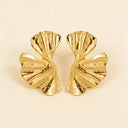 Ginkgo Leaf Stud Statement Earrings