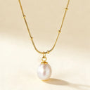 new arrival necklace with tiny pearl pendant from verosteel jewelry