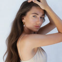 Twist Hoop Pearl Drop Earrings
